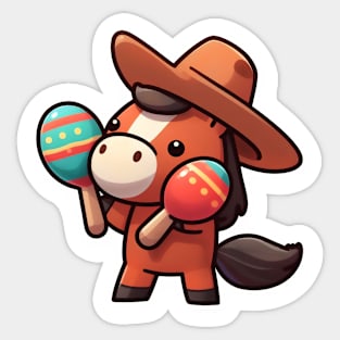 Horse playing maracas Sticker